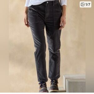 Driftwood Pants Womens 28 Grey Corduroy Utility Straight Leg Patch Pockets Y2K
